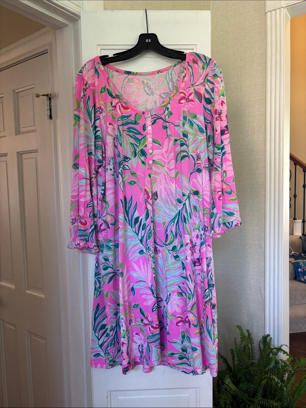 Lilly Pulitzer Pink Floral Scoop ladies nightgown